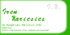 iren maricsics business card